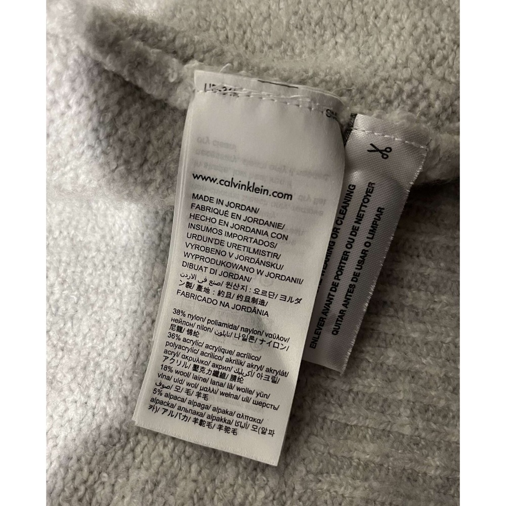 Calvin Klein Womens Gray Alpaca Wool Blend Open Front Cardigan Sweater Small - Picture 4 of 4